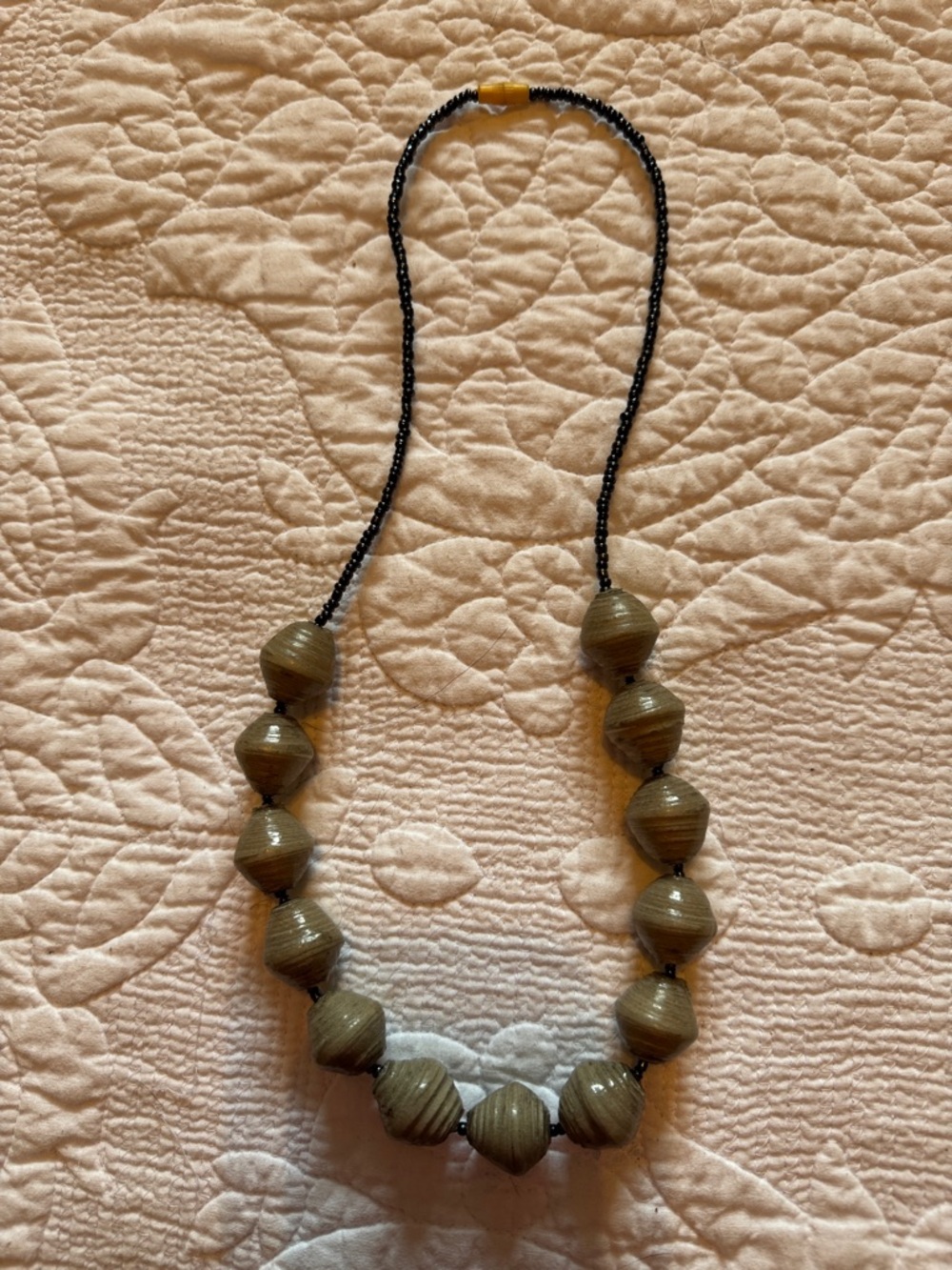 Handmade gray paper Bead Necklace - Women's Fashion Jewelry